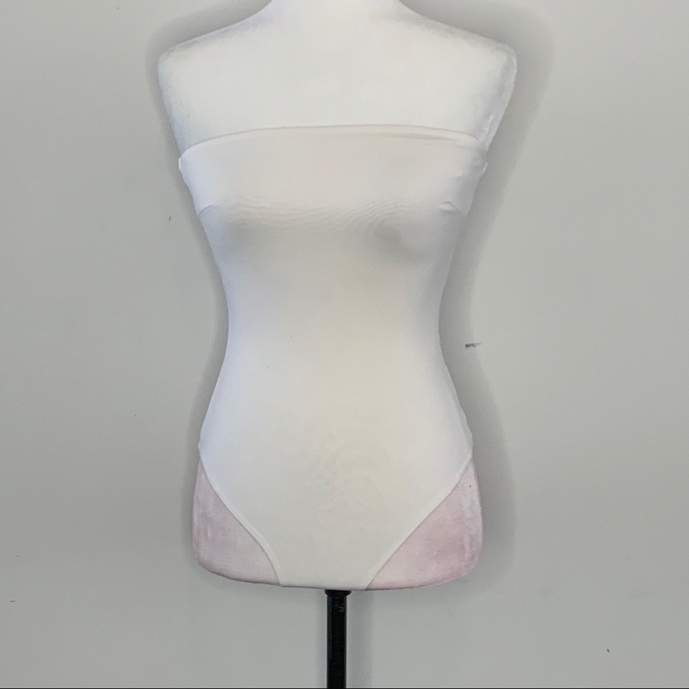 White strapless bodysuit